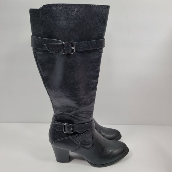 Cliffs By White Mountain Women's Black Tall High Boots US Size 7.5M - Picture 1 of 12